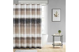 Madison Park Essentials Shower Curtain: Watercolor Print Taupe/Black