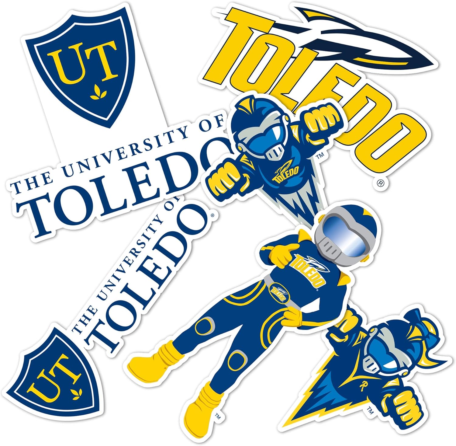 Desert Cactus University of Toledo Sticker UT Rockets Vinyl Decals Laptop Water Bottle Car Scrapbook Sheet T2 (Type 2)