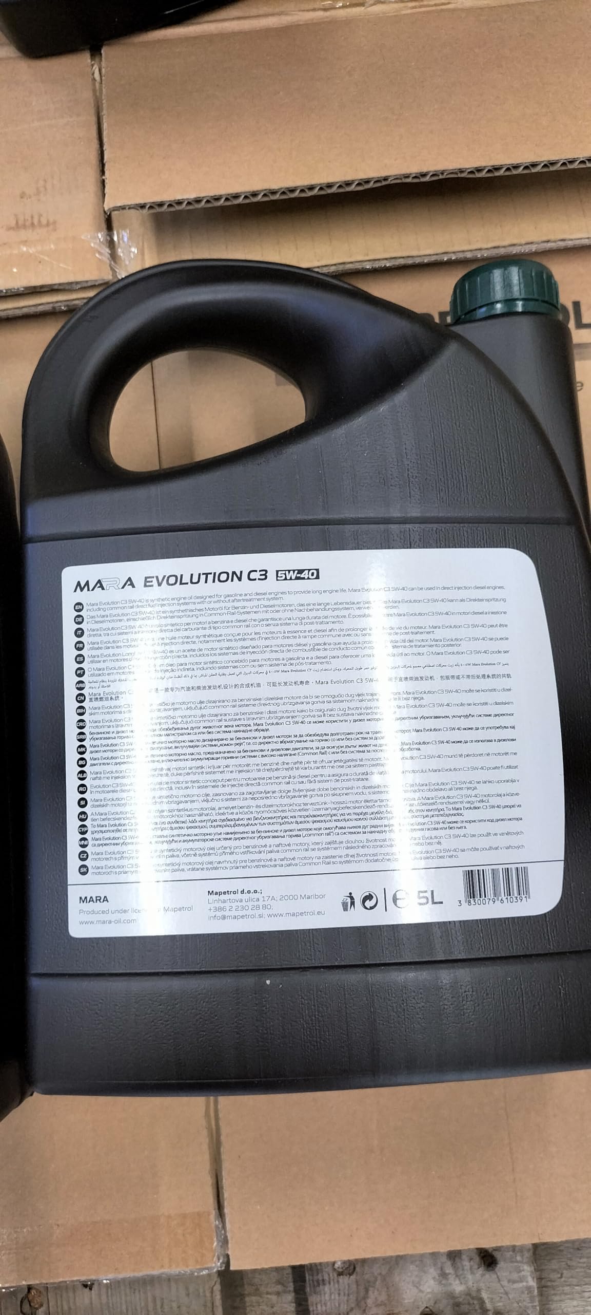 Olio motore sintetico per motori Diesel e Benzina MARA EVOLUTION C3 5w40 tanica da 5 Litri
