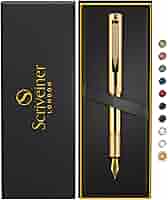 Scriveiner ゴールドメッキ万年筆（中字）　受賞歴のある高級ペン Amazon | Scriveiner ゴールドメッキ万年筆（中字）、受賞歴の