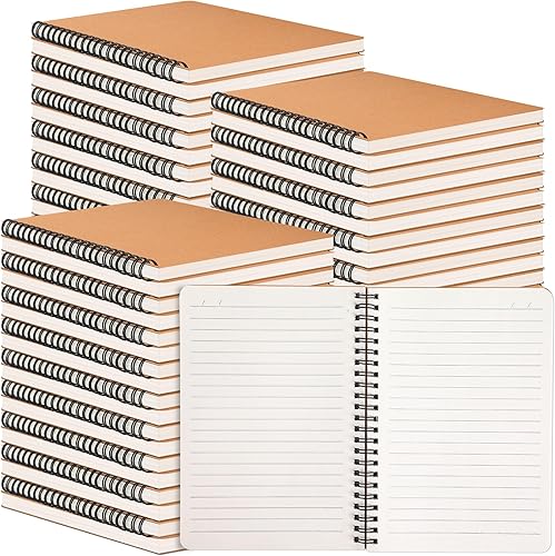 miikoul Paquete de 150 cuadernos en espiral A5, 8.3 x 5.5 pulgadas, 60 hojas120 páginas, cuaderno de viaje con forro de tapa dura para suministros