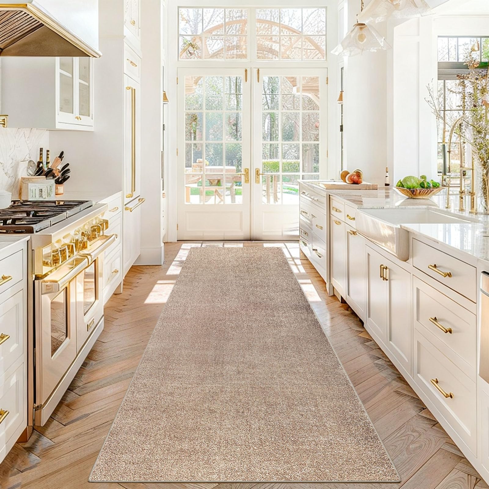 Stqyeiw Carpets Runners for Hallway Non-Slip 80 x 130 cm Hallway Runner Rug Washable Extra Large Indoor Entrance Carpet for Kitchen Laundry Bedroom Brown