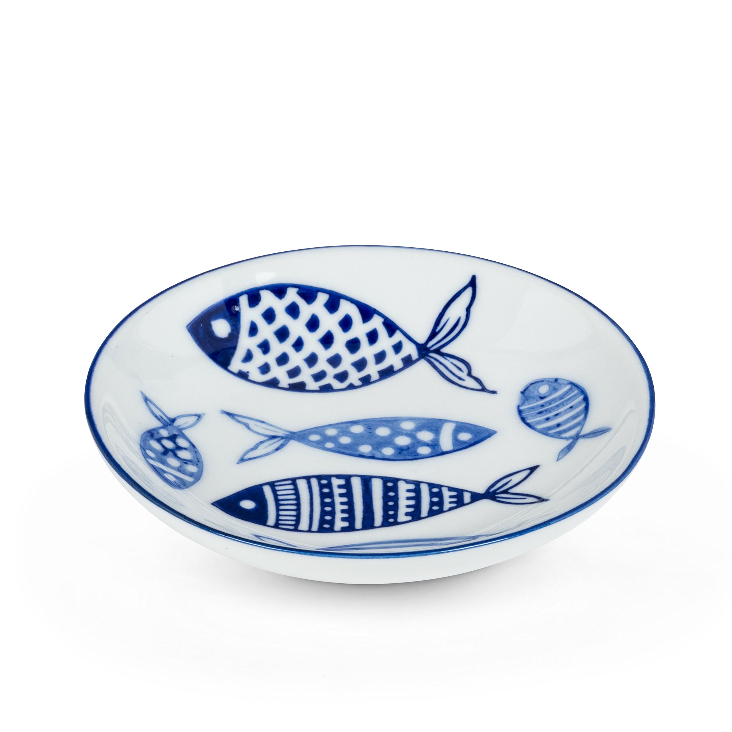 Abbott Collection Home and Kitchen Décor - Round Shallow Porcelain Serving Dish, 4