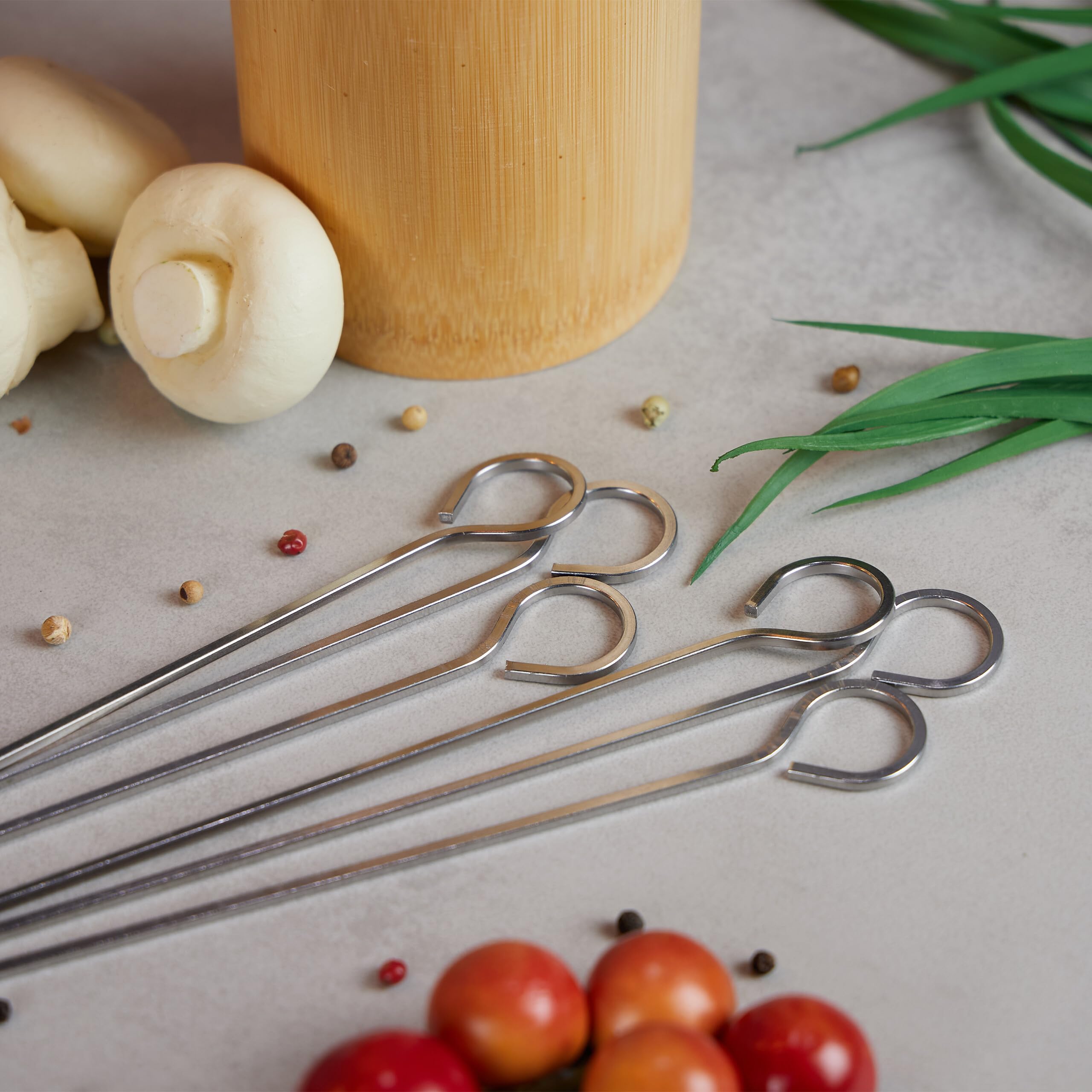 Lot De 30 Brochettes En Acier Inoxydable Relaxdays - Longueur 30,5 Cm, Réutilisables - Pour Barbecue, Four, Poêle