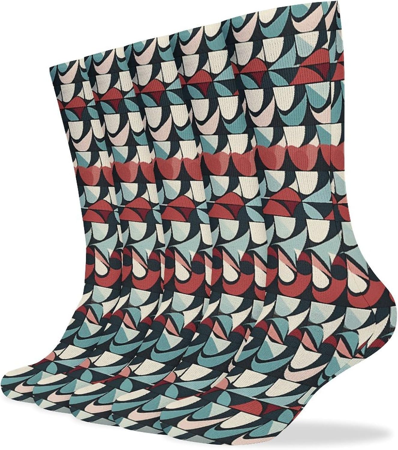 Geometric Shapes Stocking - Cute Casual Long Athletic,Crew Sock for Men Women,Running Socks Soft Breathable for Gift
