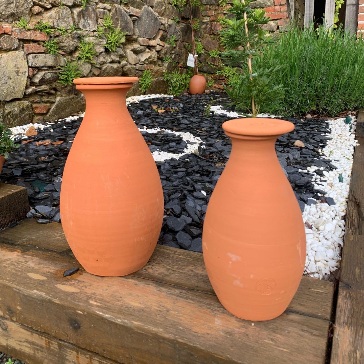 Ollas Lutton Olla Potager 4L – Arrosage Autonome Jardin – Système Écologique en Terre Cuite – Made in France – Jusqu’à 8 Jours d’Irrigation – Idéal pour Tomates, Salades et Aromates – avec Couvercle