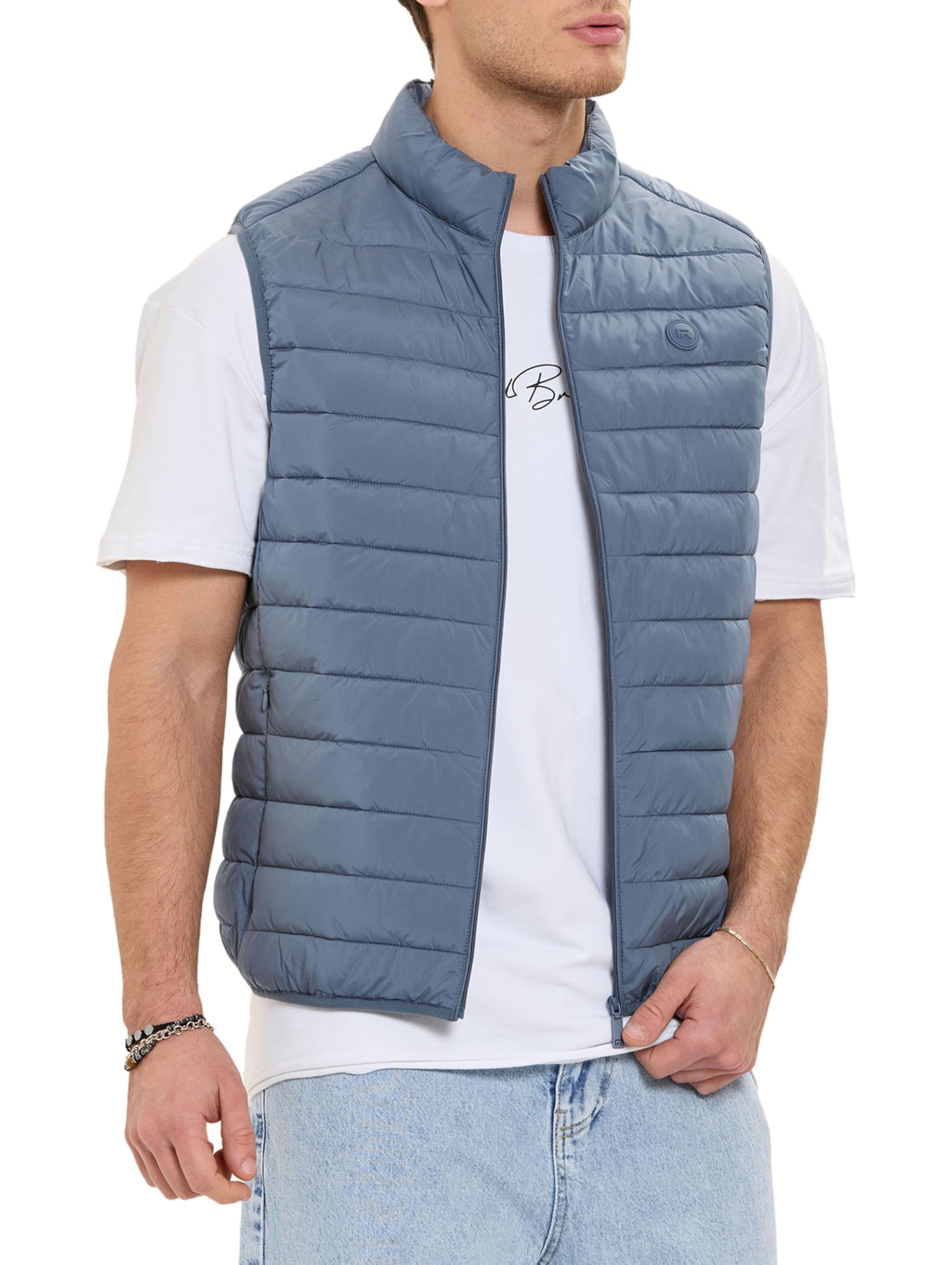 Redbridge Gilet trapuntato, leggero, con colletto alto e chiusura lampo, per tutti i giorni, per il tempo libero e le mezze stagioni