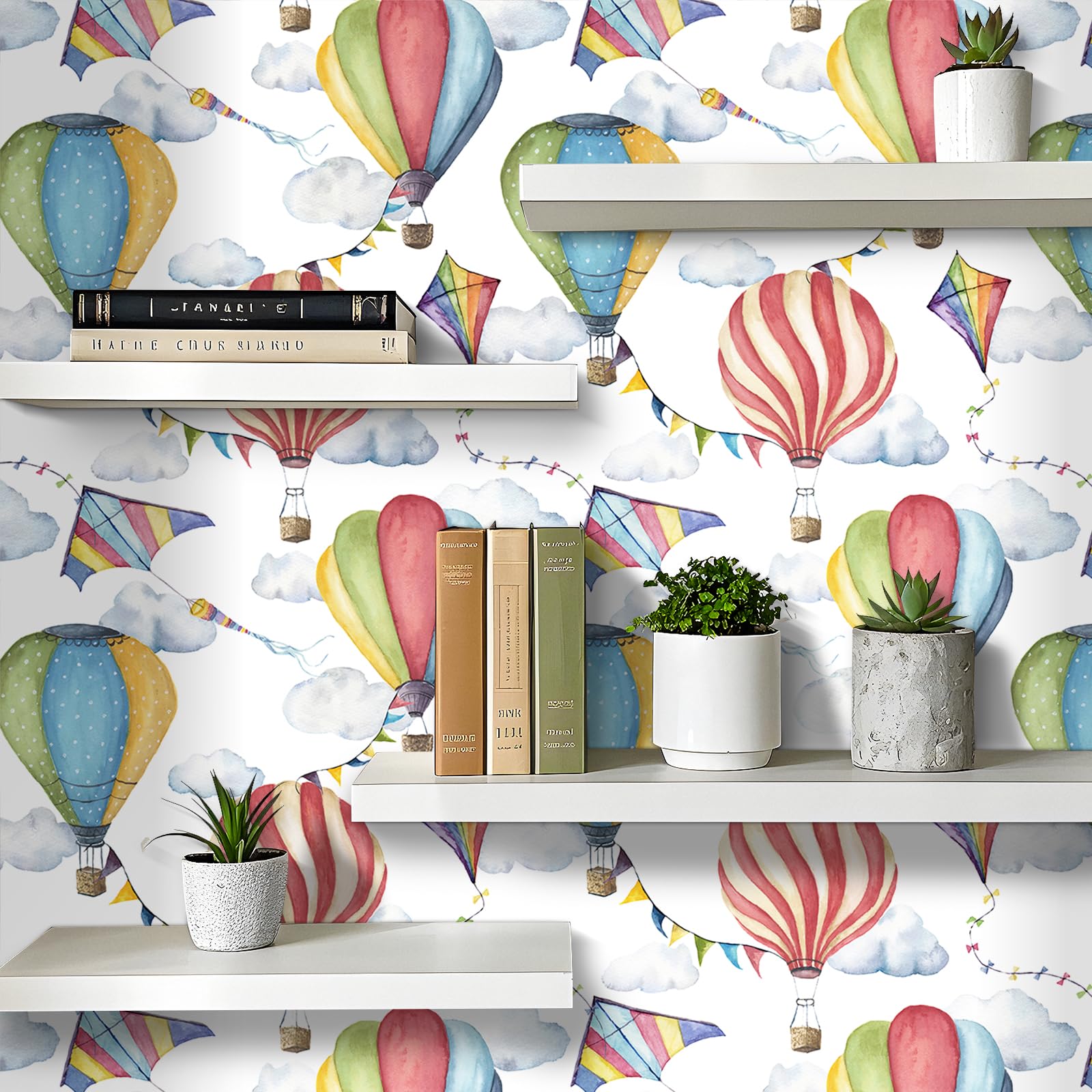 Carta Adesiva Murale ReWallpaper Con Mongolfiere – Rotolo 44.5 Cm X 3 M, Impermeabile, Removibile, Per Camerette E Mobili