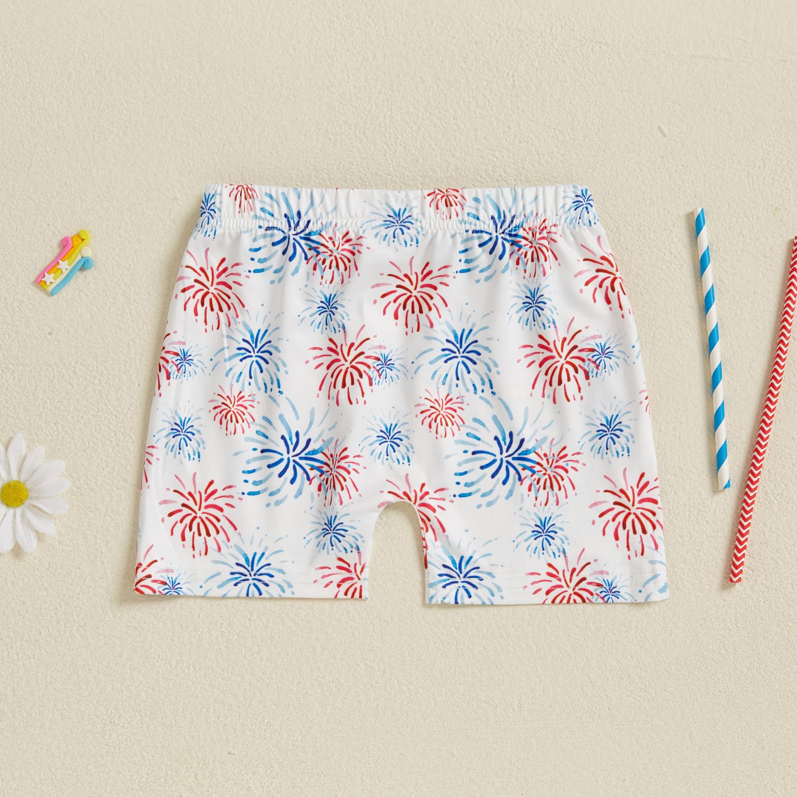 Toddler Baby Boys 4th of July Shorts American Flag Star Stripe Independence Day Summer Clothes (White, 12-18 Months)