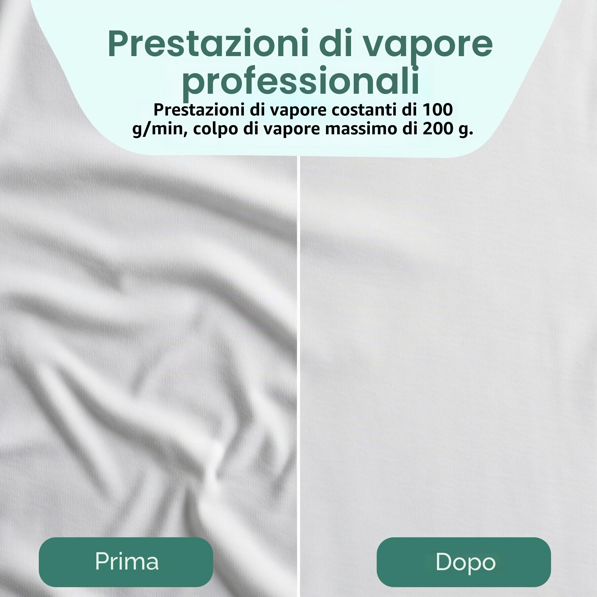 Emerio Ferro da stiro a vapore, 2200 Watt, 5,5 bar, capacità di 1500 ml, potenza massima 200 g, serbatoio rimovibile per una facile ricarica, termostato regolabile, piastra in ceramica | SG-123562