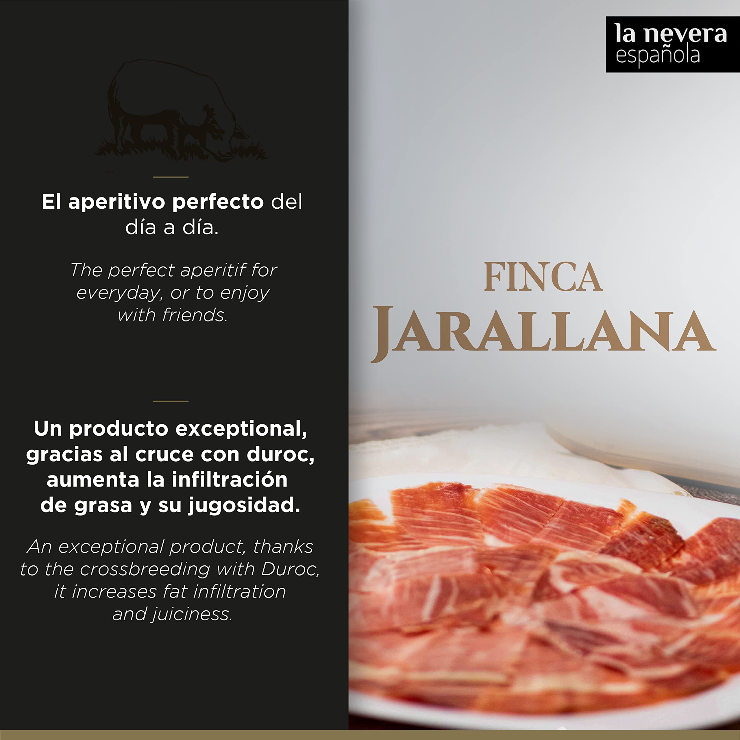 Finca Jarallana | Prosciutto Iberico di Ghianda 50% | Pezzo da 9 kg ca. Asciugatura Naturale e 3 Anni di Guarigione | Maiali di Razza Iberica Nutriti con Ghiande