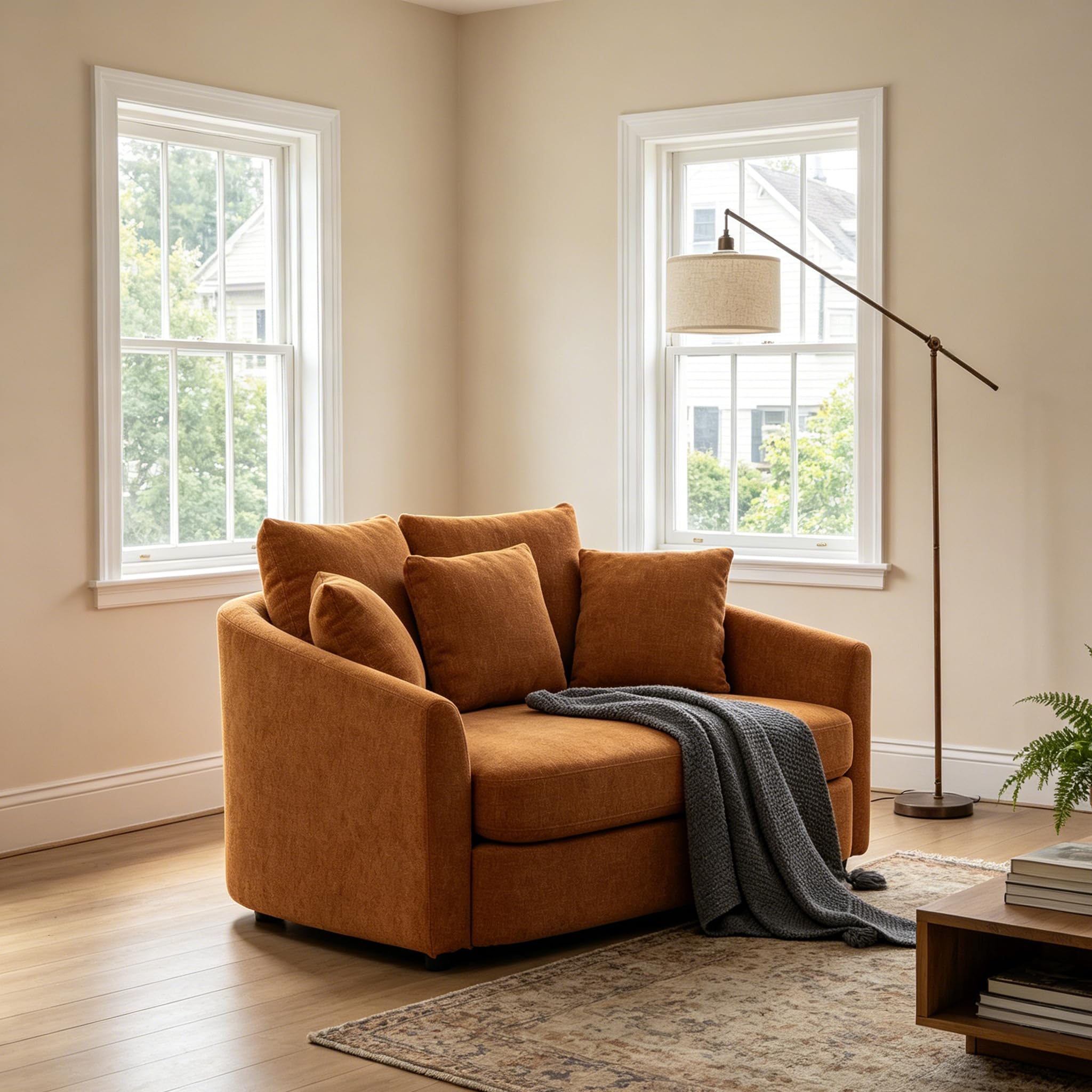 Photo 1 of ***STOCK PHOTO FOR REFERENCE ONLY***
56.3" LEATHER Accent Chair Deep Seat for Living Room Bedroom
