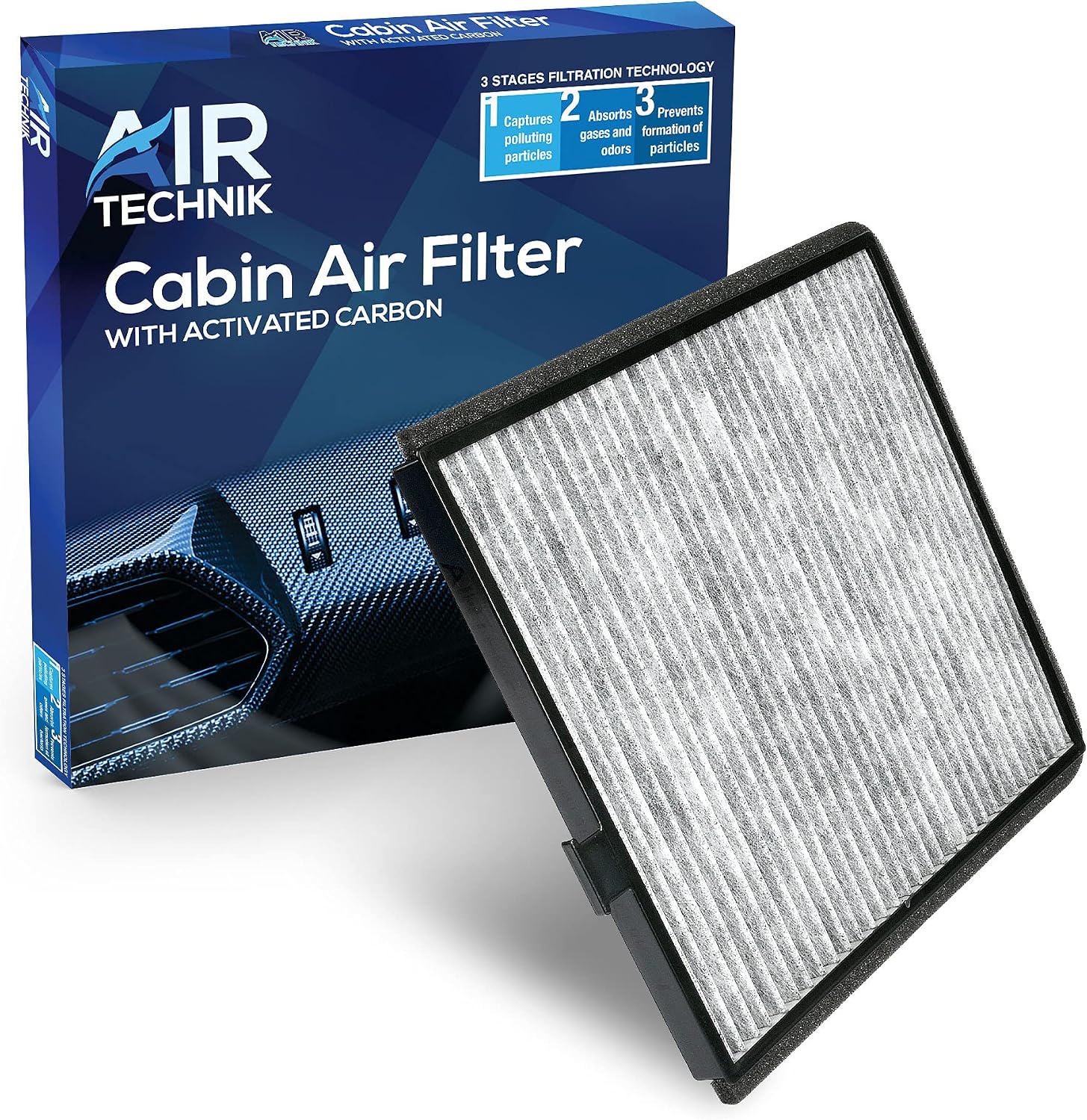 AirTechnik CF8813A Cabin Air Filter w/Activated Carbon | Fits Acura MDX 2001-2006 / Honda Odyssey 1994-2004, Pilot 2003-2008 - 80290-S0X-A01