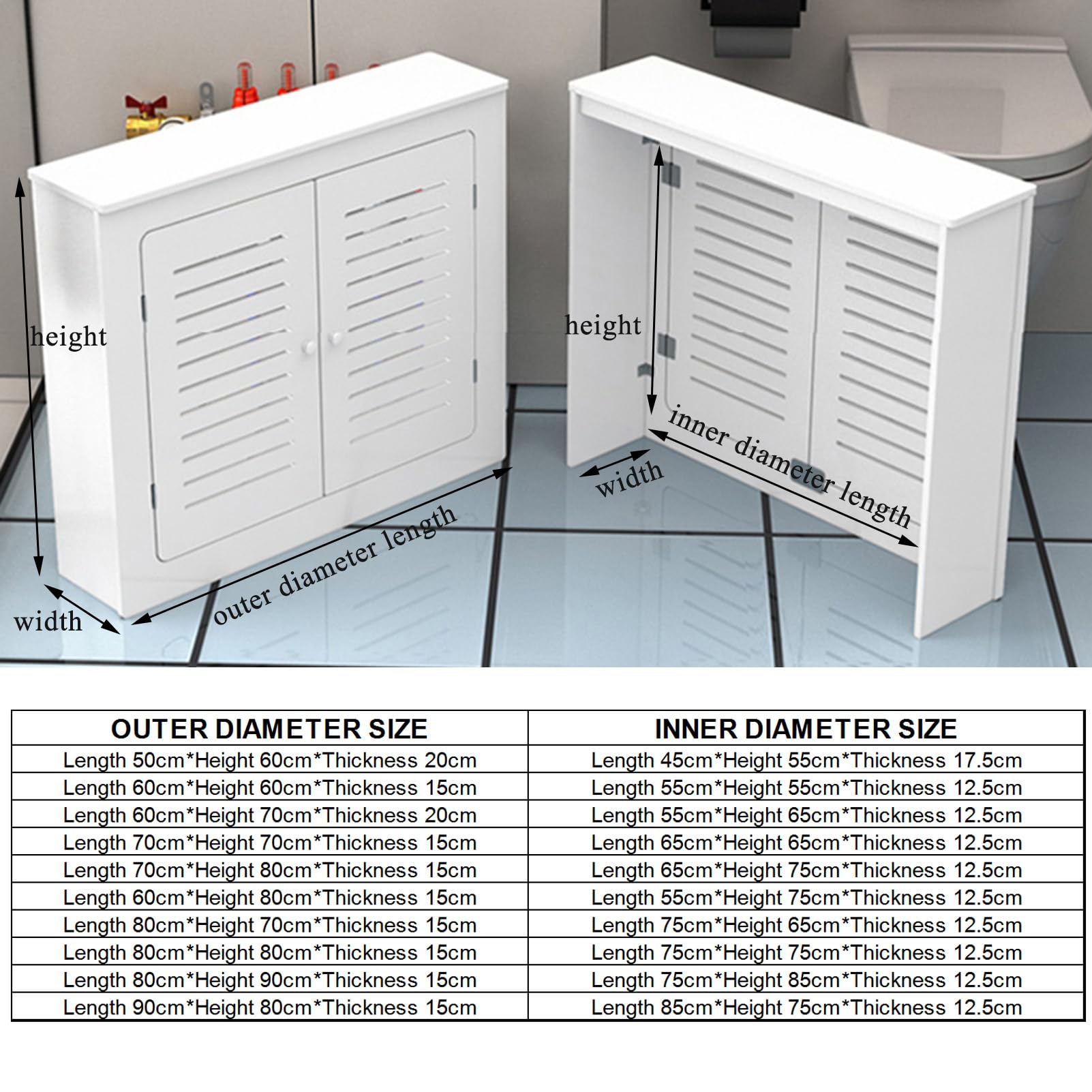 Cubierta del radiador con el almacenamiento, gabinete moderno del protector del calentador para la oficina en casa, pantalla decorativa segura para ocultar tuberías y prevenir quemaduras, estante de a