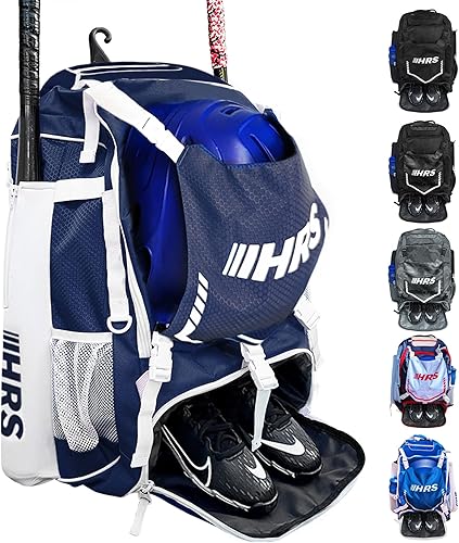 Miniatura 5 de Hit Run Steal Bolsa de béisbol, bolsa de bate de sóftbol para jóvenes y adultos. Capacidad para 4 murciélagos, guantes, botella de agua,