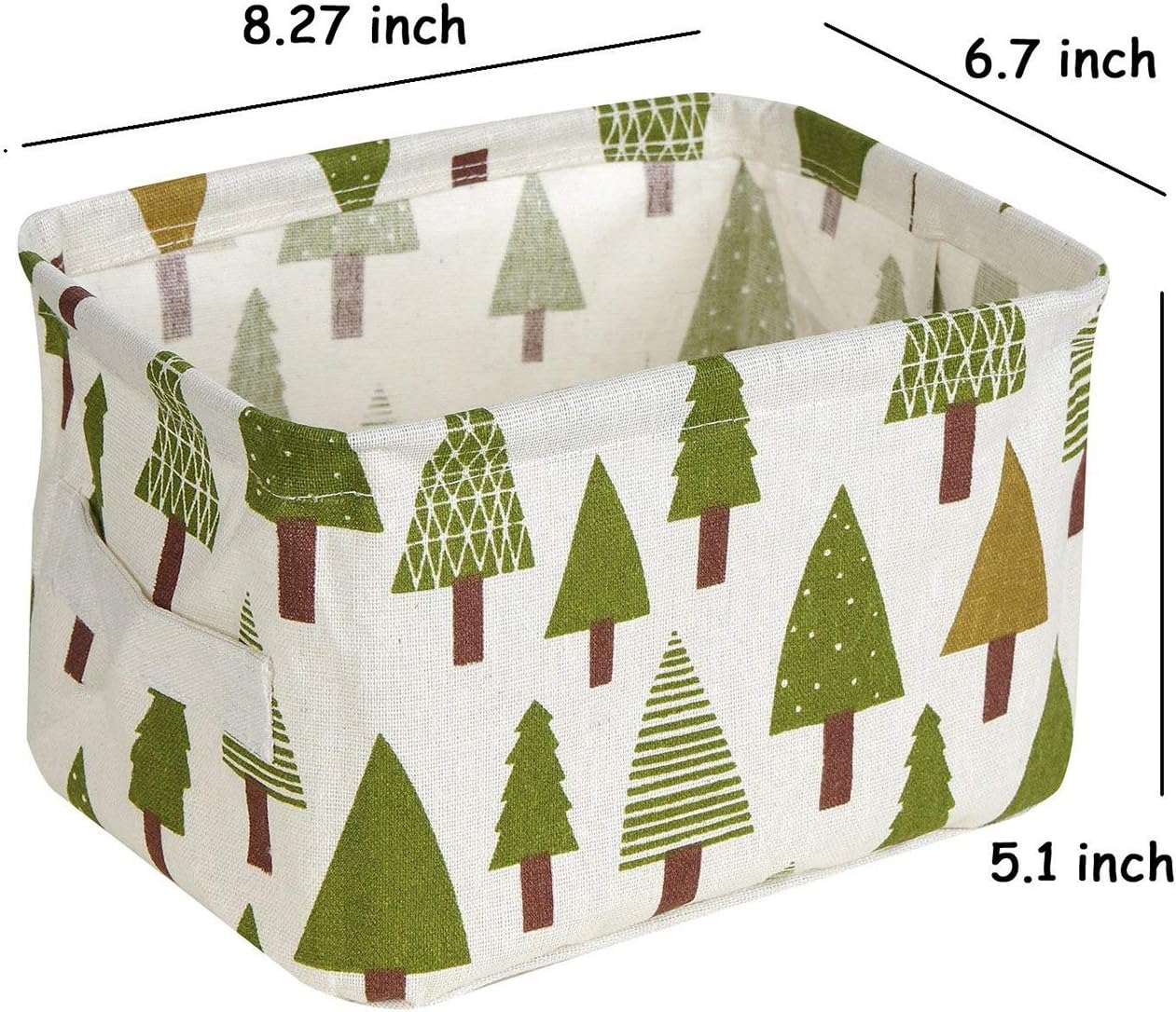 wellhouse 4 Pack Small Tree Printing Non-Woven Storage Box Foldable Organizer Cube Basket Bin Container Box for Clothes Book Socks (Tree-4 Pack)