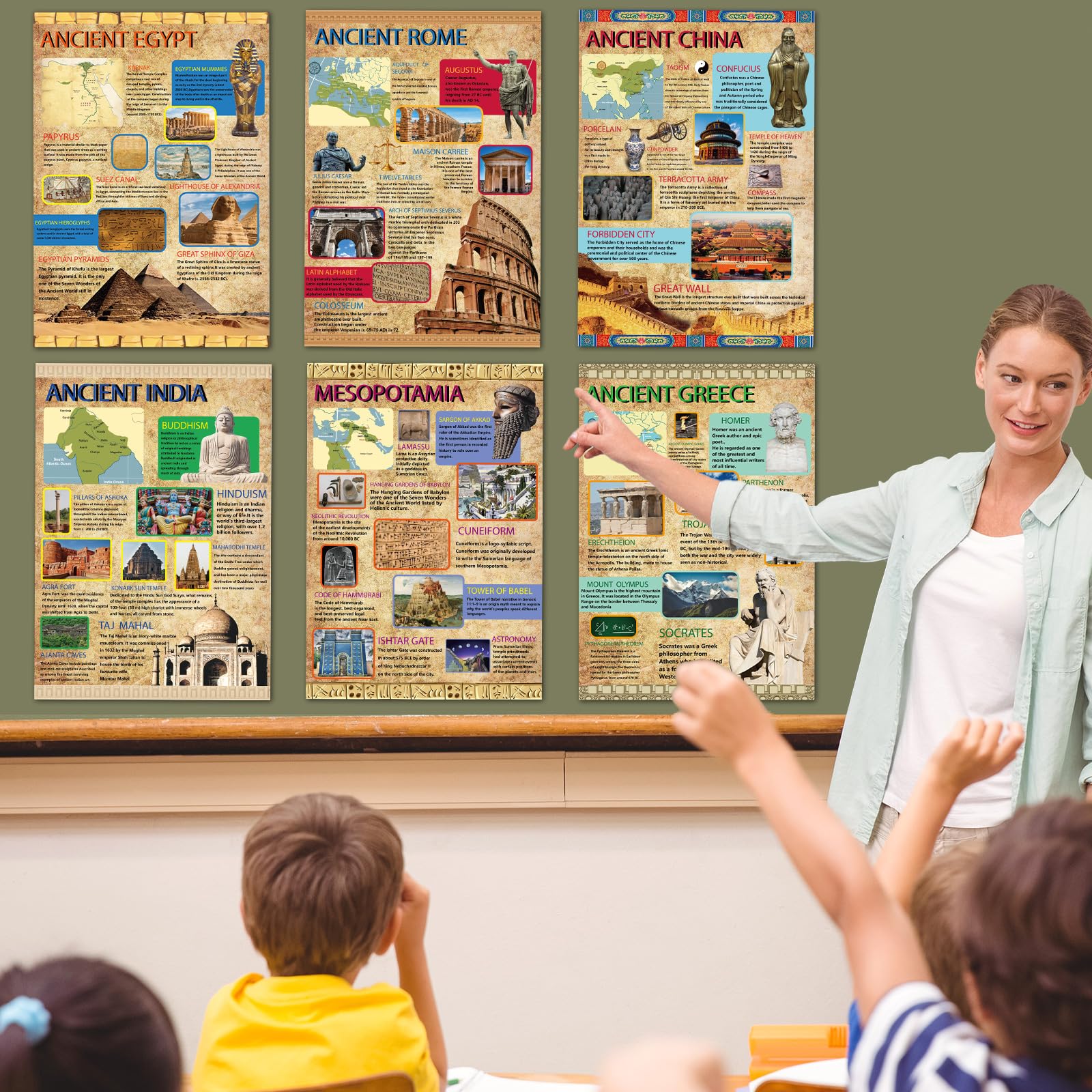 Ancient Civilizations Poster Ancient History Posters Classroom Learning Materials Social Studies for Classroom Education Posters Decoration for Middle School and High School Classroom Decorations - Image 5