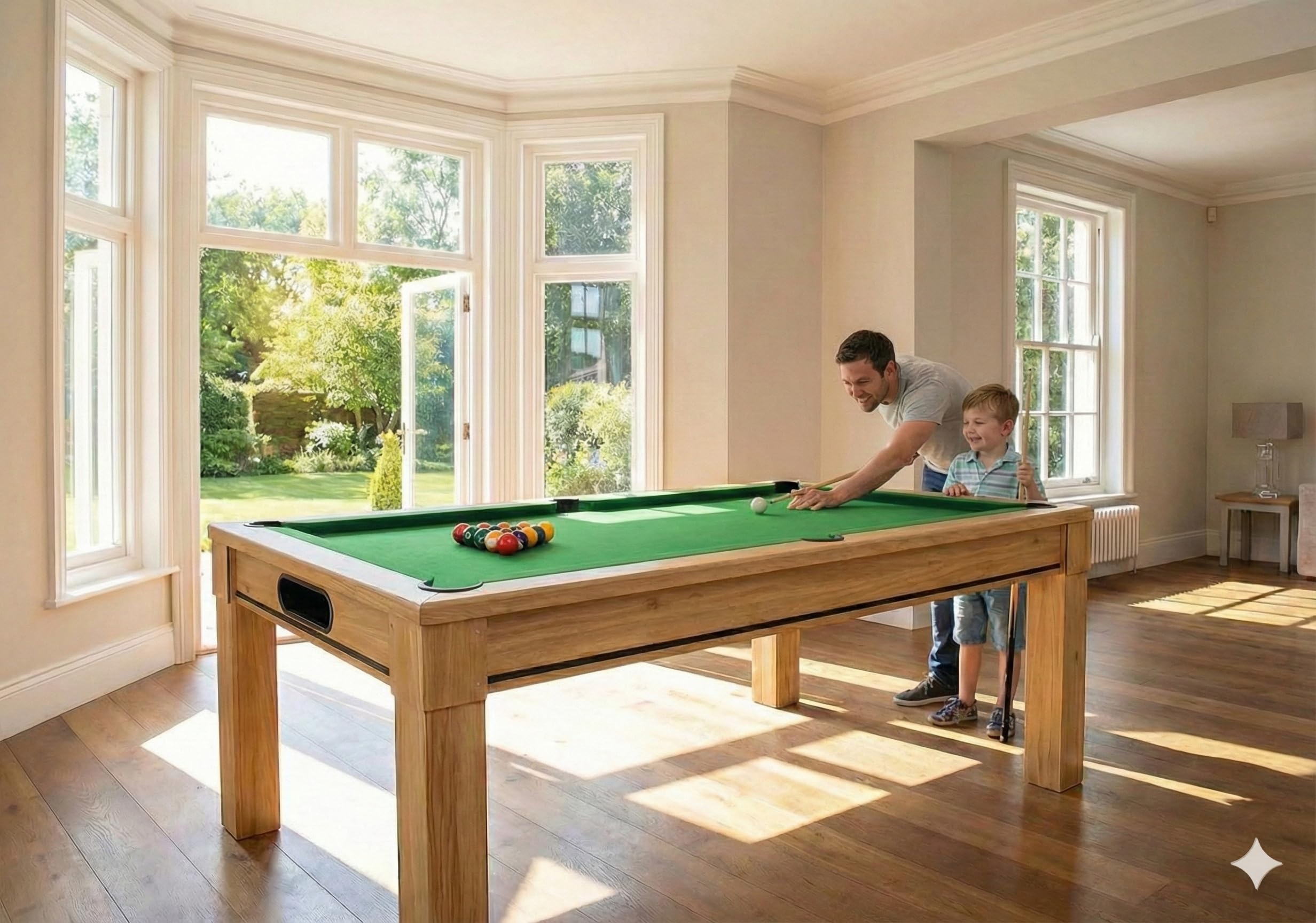 CONCEPT USINE | Table à Manger Multi-Jeux Atlanta | Billard et Ping-Pong Intégrés | Plateau Réversible | Gain de Place et Multi-Fonctions | Accessoires Inclus | Idée Cadeau Jeu, Famille et Décoration