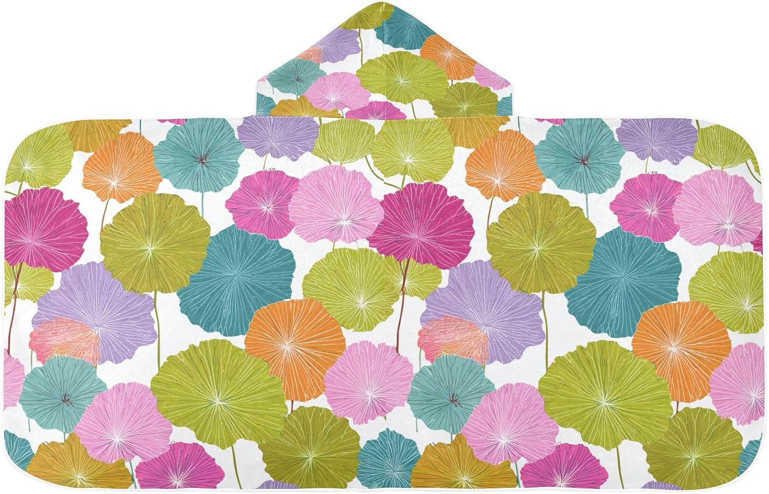 Beach Towels for Kids Multicolor Water Lily Leaf Bath Robe Lightweight
