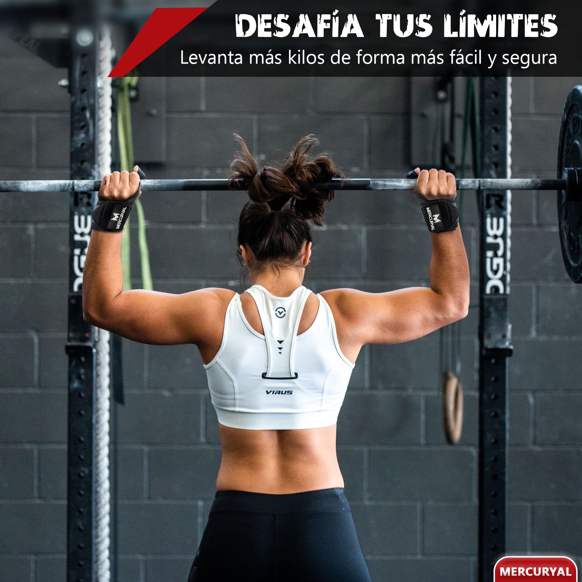 MERCURYAL Pack Straps Gym + siłownia podnoszenie ciężarów – paski do podnoszenia ciężarów – uchwyty na siłownię – opaski na nadgarstek crossfit – siłownia, siłownia, akcesoria do siłowni