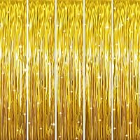 Vista 68 de GOER - Cortinas de tiras metálicas/oropel para fiestas, telón de fondo para fotos, cumpleaños, graduaciones, Año Nuevo, bodas, de 3.2 x 9.8 pies