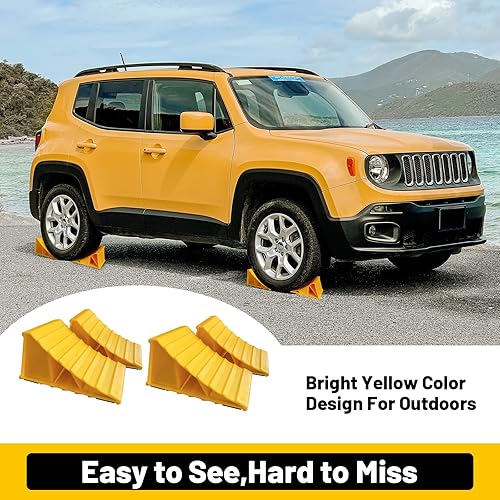 Miniatura 10 de 1 par de calcetas de rueda para remolques de viaje, antideslizantes, resistentes, tapones de rueda amarillos, ligeros para autos, cámper, camiones,