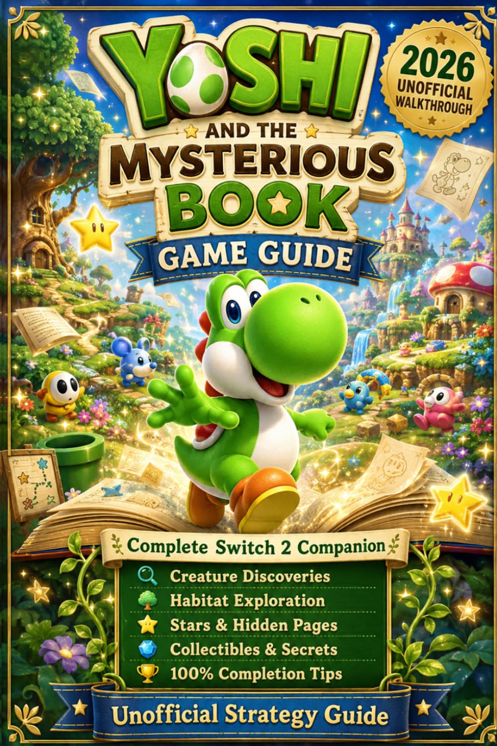 Yoshi and the Mysterious Book: Game Guide – 2026 Unofficial Walkthrough Complete Switch 2 Companion with Creature Discoveries, Habitat Exploration, ... Collectibles, Secrets & 100% Completion Tips
