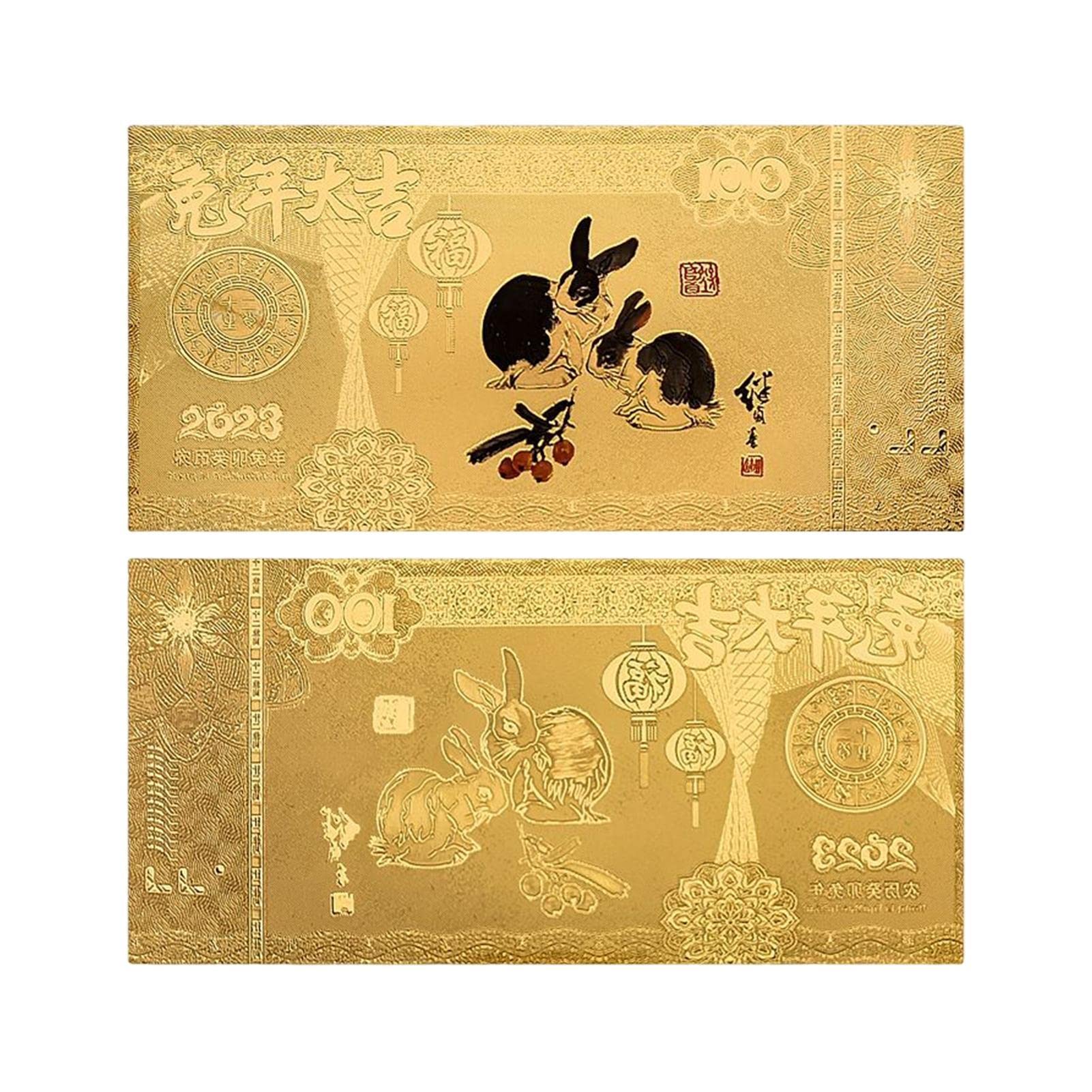 Commemorative Rabbit New Year | China Twelve Zodiac Rabbit Year Souvenir Banknotes/ | 2023 Year of The Rabbit Uncirculated Coin for Craft Decorations