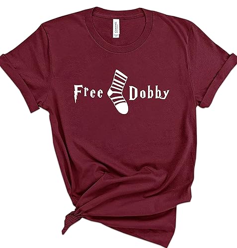 Free Dobby T-Shirts, Funny Gift For Women And Men, Free Socks Graphic T-Shirt, Casual Sleeve Clothes For Summer, Funny Gifts For Girl And Boy,