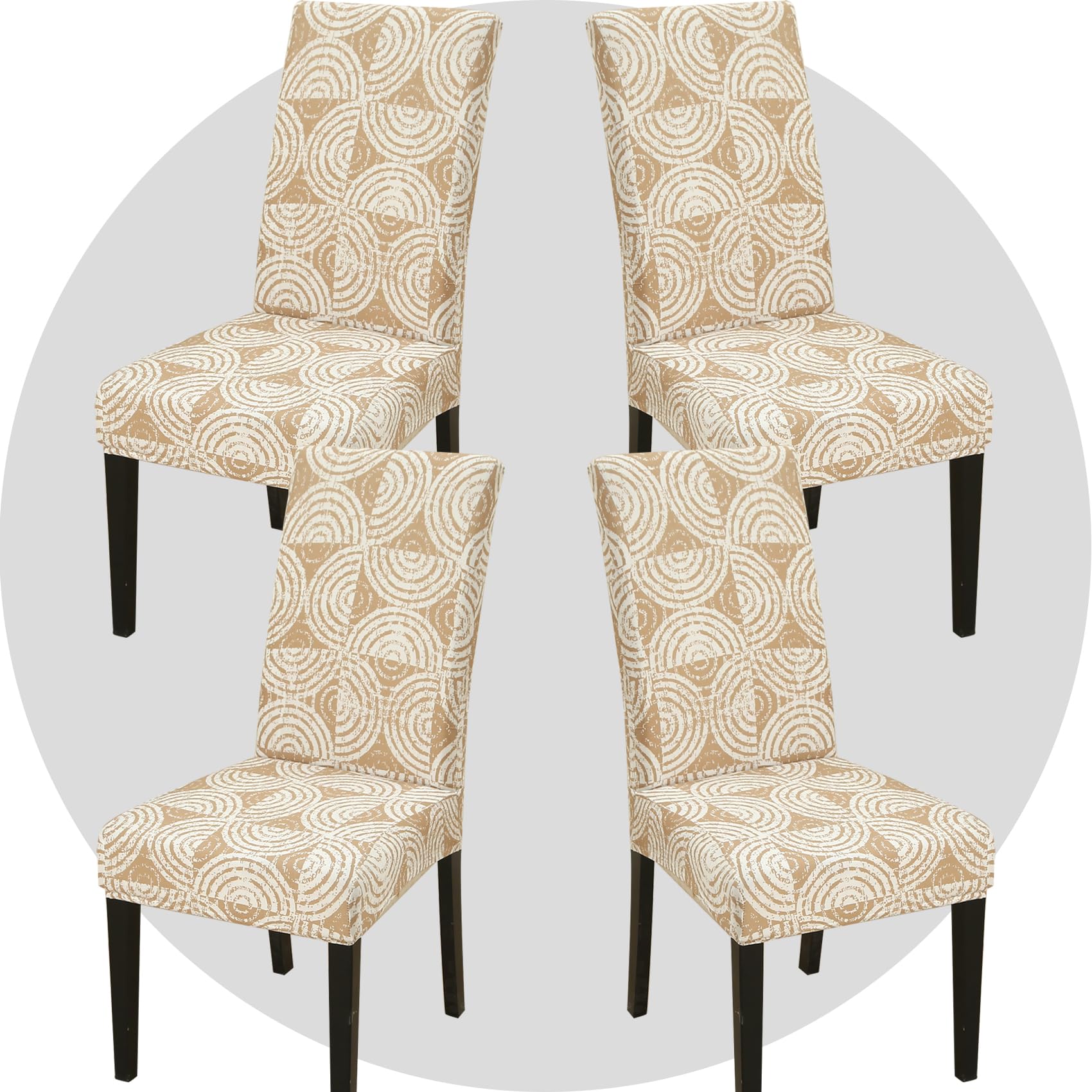 TOMMO Dining Room Chair Covers Set of 4, Stretch Removable Washable Spandex Dining Chair Slipcovers Protectors