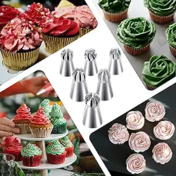 Pontas de tubulação russas, bicos de decoração de bolos de aço inoxidável para assar, pontas de pastelaria, pontas de cobertura para bolos, ferramentas profissionais de decoração de bolos