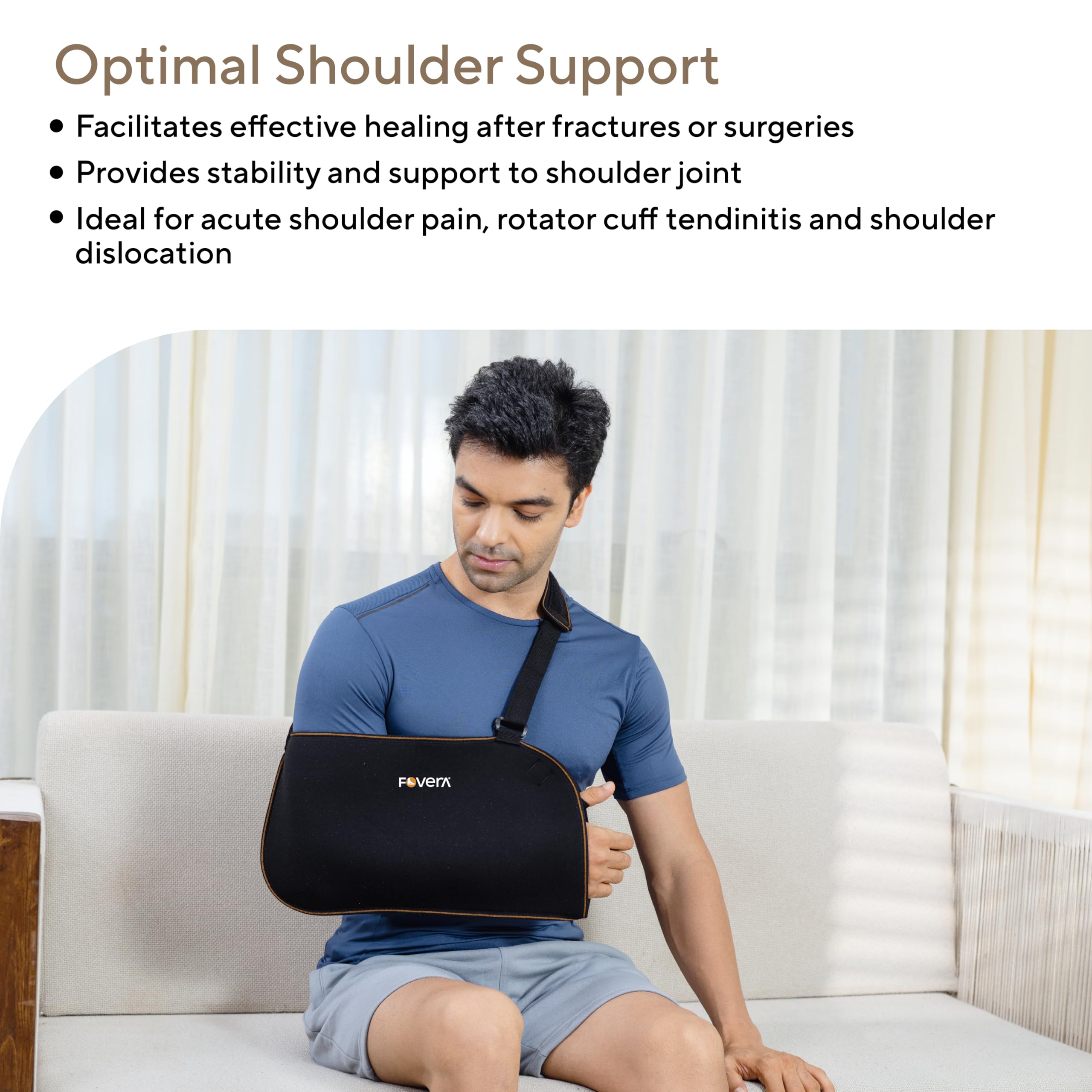 FOVERA Arm Pouch Sling (Baggy), Shoulder Support for Fracture, Immobilization, Prevents Shoulder Dislocation, Skin Friendly & Breathable Material (Size - XXL) 3