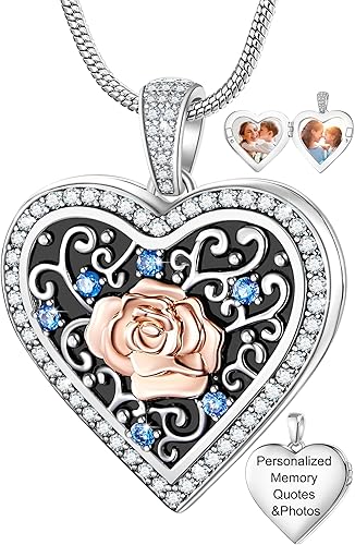 Fanery Sue Heart Locket Necklace that Holds Pictures, Lockets Necklaces Customize Photo Pendant Picture Jewelry for Women