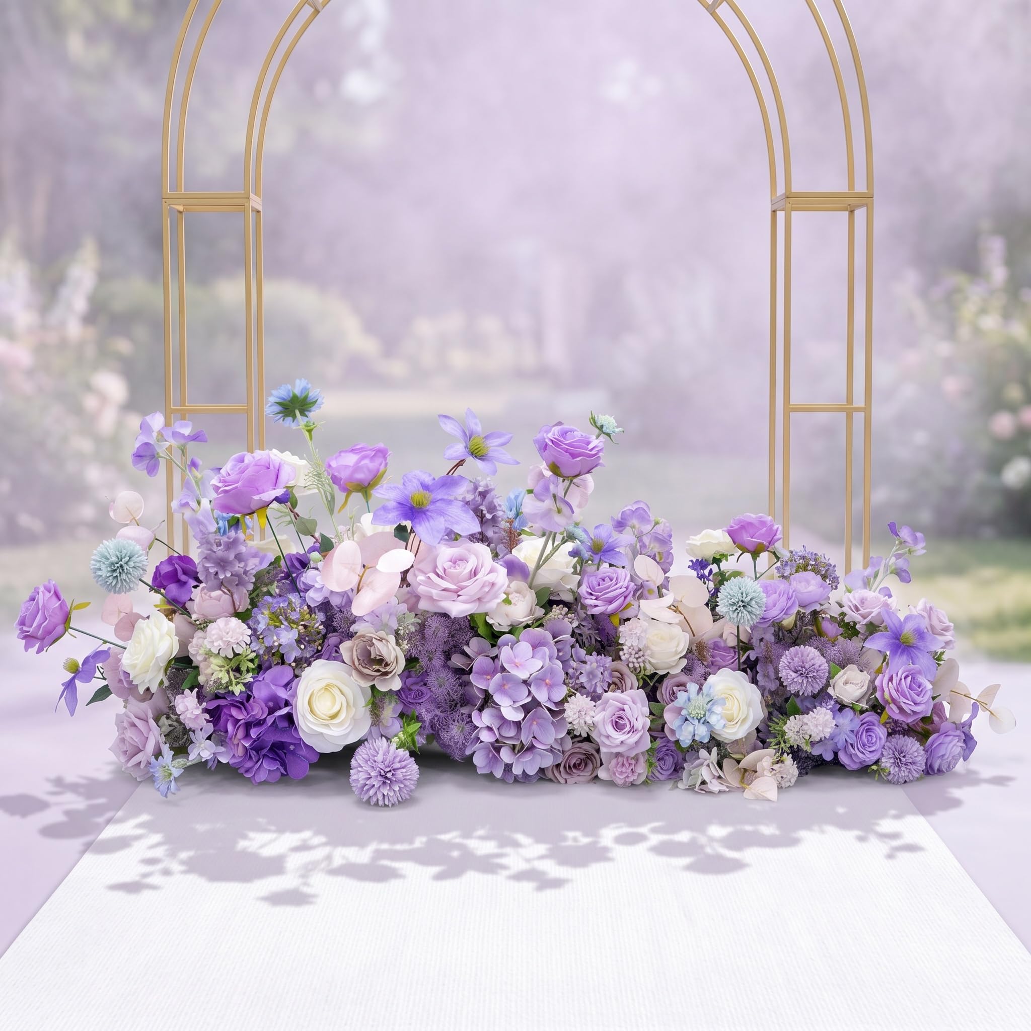 Leuchtende Künstliche Rosenhortensien – Große Blumenkugel Für Hochzeiten, Partys & Events – Mehrfarbiger Tischläufer & Hintergrunddekoration Aus Grün 1 200 * 40CM