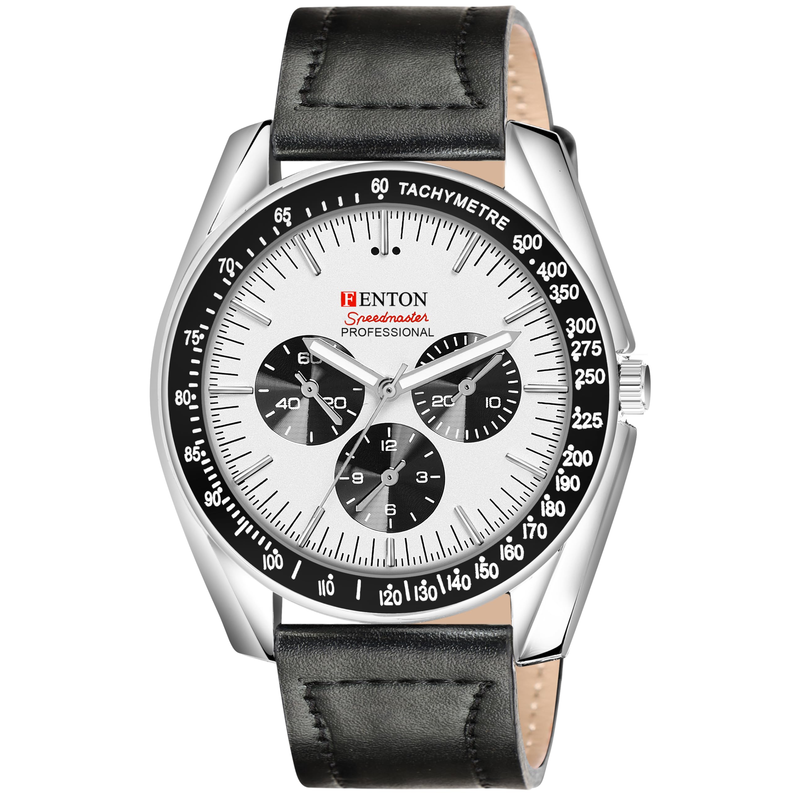 FENTON Speedmaster Professional Chronograph Watch, Tachymetre, Leather Strap (B0DFW87FLP) Amazon Price History, Amazon Price Tracker
