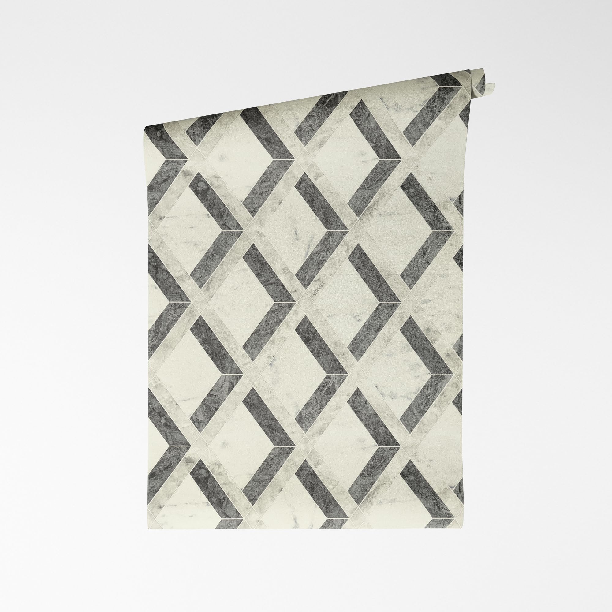 Papier peint intissé avec logo Versace gris noir blanc 10,05 m x 0,70 m A.S. Création 791333