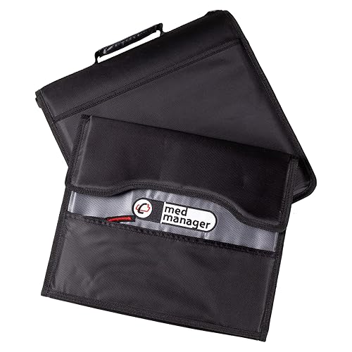 Miniatura 2 de Med Manager Organizador de medicamentos y carpeta médica portátil, capacidad para (15) botellas de píldoras, (11) botellas de tamaño estándar y (4)