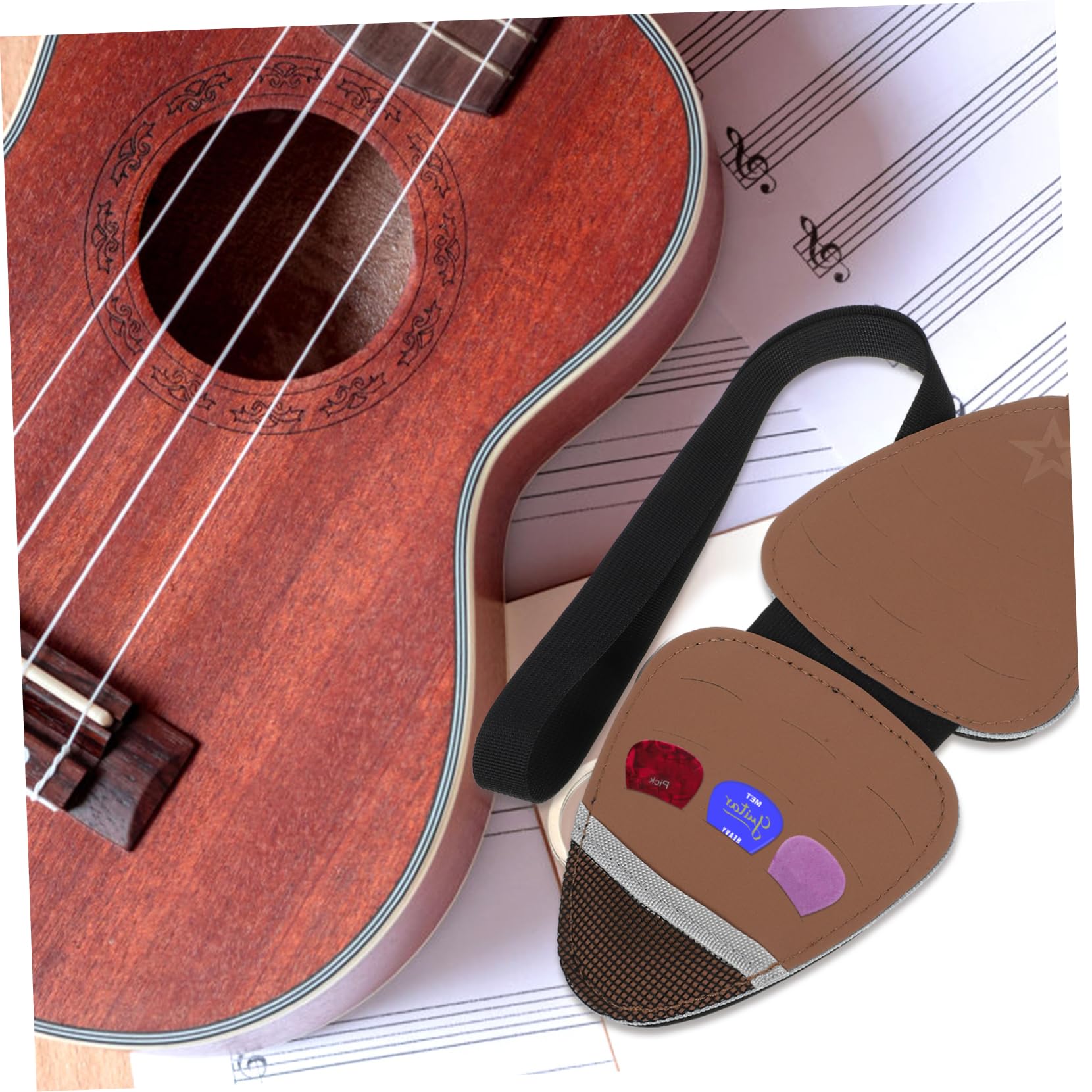 BIUDECO Leather Guitar Pick Storage Bag Hold Picks Durable Leather Design Compact and Portable Guitar Accessory Present for Guitar Enthusiasts