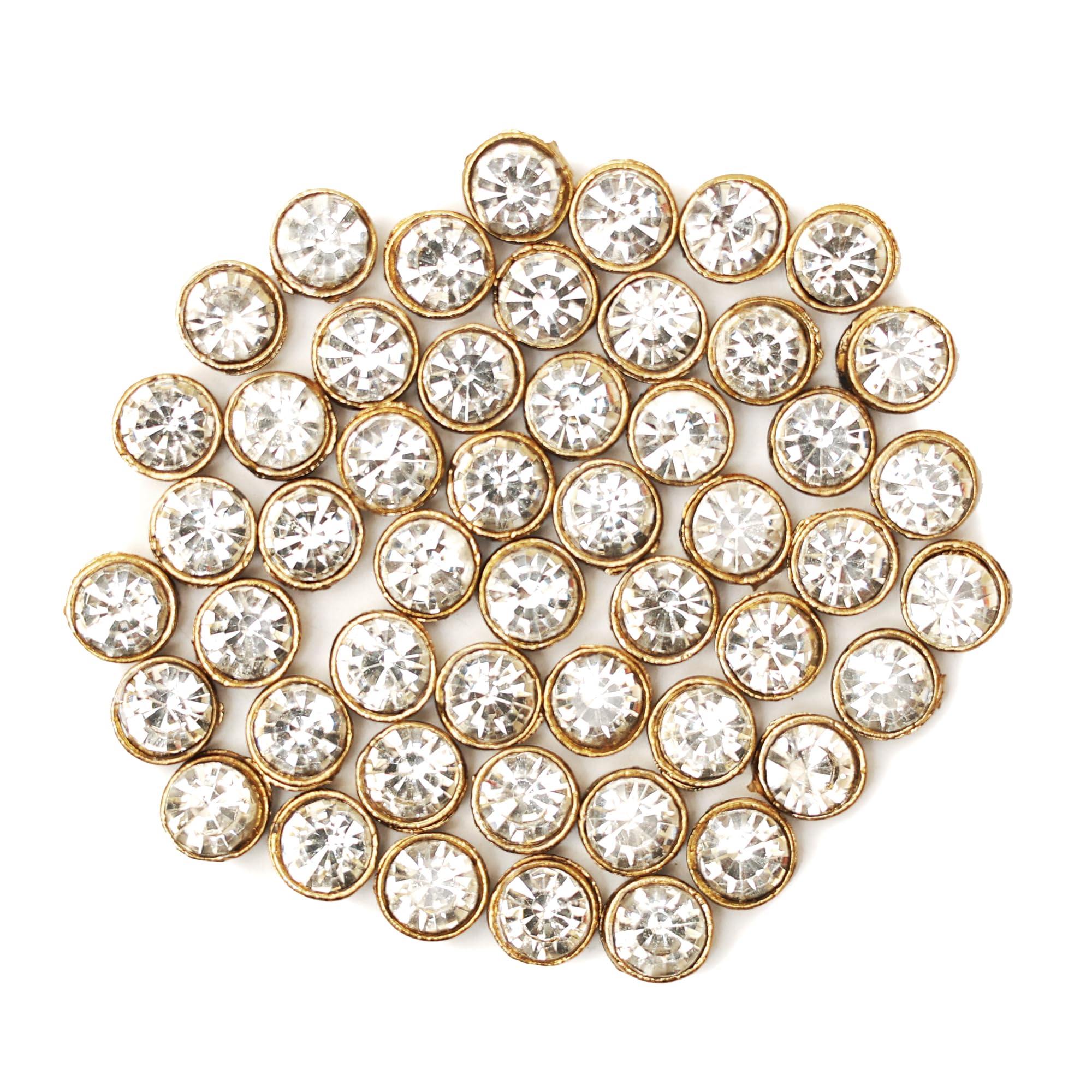 Embroiderymaterial Sew On Beads/Rhinestones/Kundan Stones Mirrors for Craft Work, Embroidery Work, Jewellery Work, Aari Work, Maggam Work etc (Round Shape, Silver Color, 9MM, 50 Pieces)-image-23