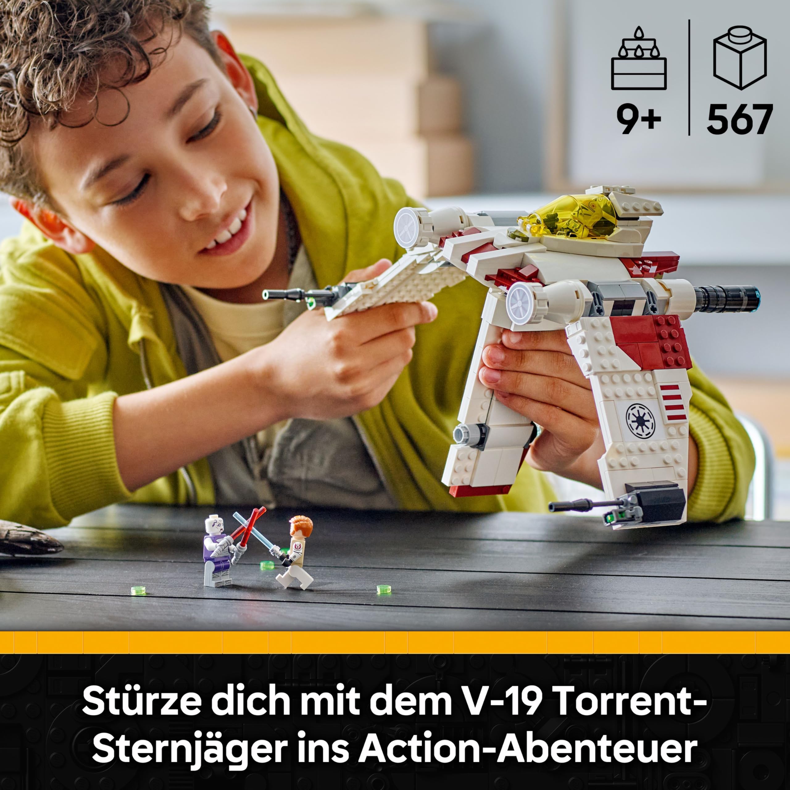 LEGO Star Wars: The Clone Wars V-19 Torrent-Sternjäger - Kreatives Spielzeug mit Minifiguren und Lichtschwert - Geschenk für Kinder - Modellbau für Mädchen und Jungen ab 9 Jahren - 75432