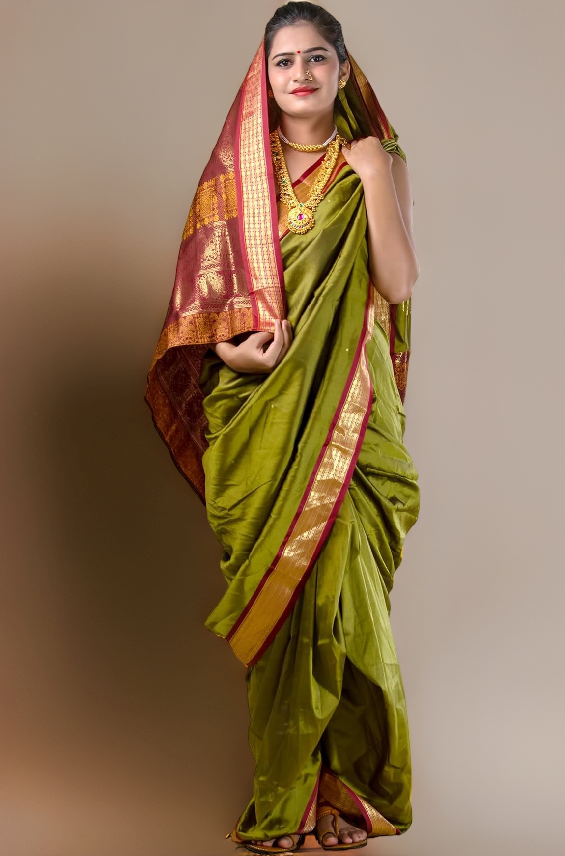 KALAPURI Women's Ready To Wear Nauwari Pink Color Silk Saree | Without Blouse Piece | For Festivals, Ocassions & Parties