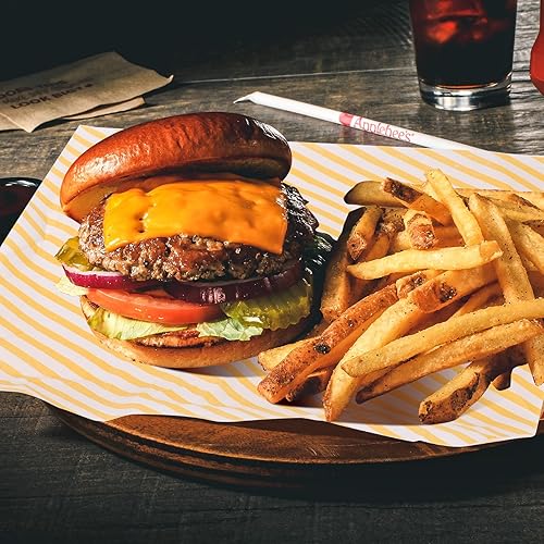 Miniatura 6 de GeeRic Hojas de papel encerado de 12 x 12 pulgadas, 100 forros para cestas de alimentos para sándwiches, hamburguesas, envoltorios de alimentos