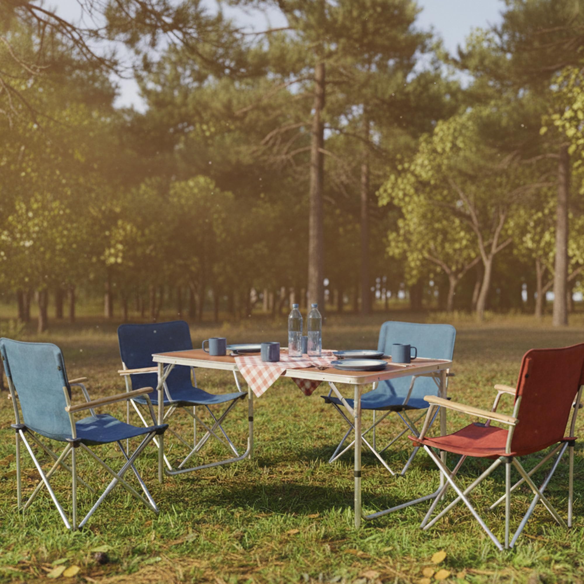 CampFeuer Tavolo da campeggio in alluminio 6 persone | 120 x 60 cm | tavolo da giardino pieghevole, tavolino d'appoggio | tavolo da esterno regolabile in altezza