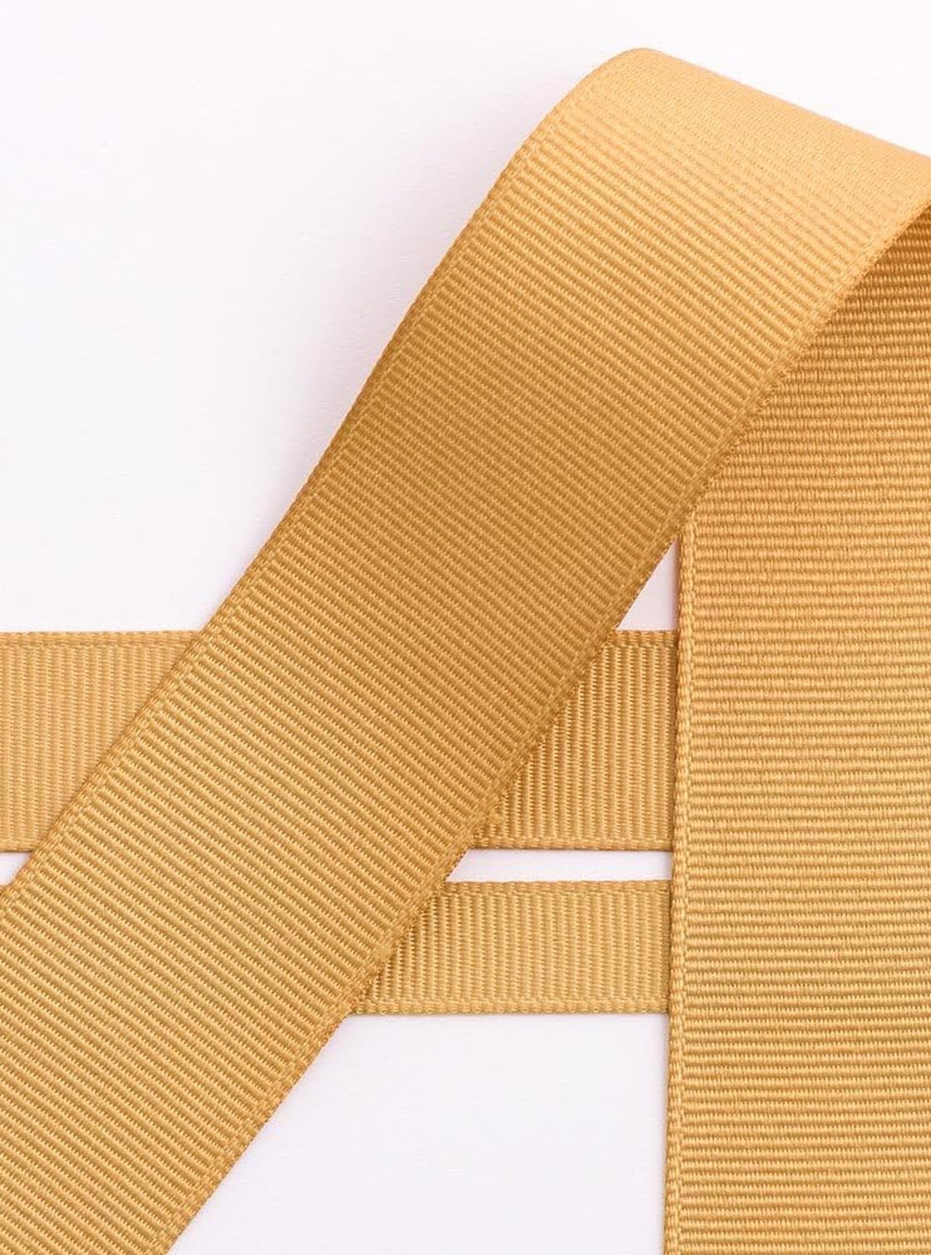 Italian Options Grosgrain Ribbon 25mm, Strong Plain Gold Ribbon for Bows, Wedding, Crafting, Sewing, Hair Accessories, Gift Wrap, 25 mm x 10 Metre Roll, Gold — image 1