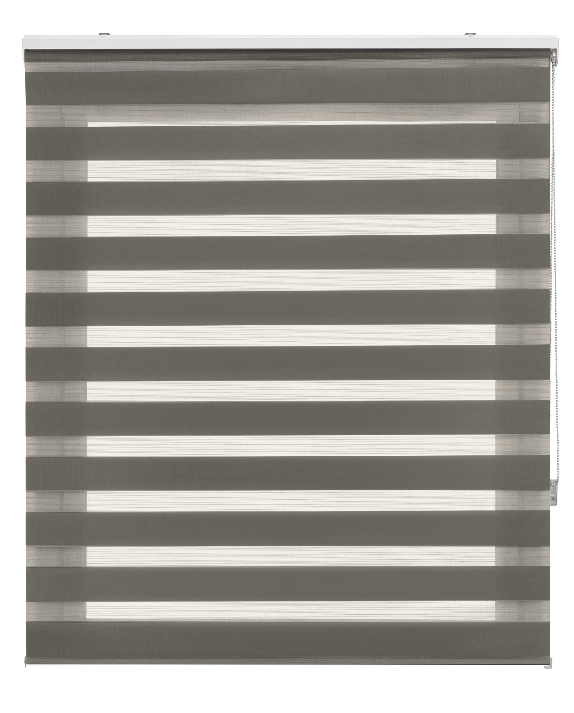 Blindecor Store Enrouleur de Nuit et Jour sur Mesure | Double Couche | Couleur Noire | 130 x 180 cm (l x h) Dimensions du Tissu : 127 x 175 cm