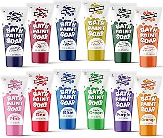 Tub Works® Bath Paint Soap, 12 Pack | Non-Toxic, Washable Bathtub Paint for Toddlers & Kids | Finger Paint in the Tub | Ideal Toddler Bath Toys for Creative Kids Bath | Easy-to-Clean