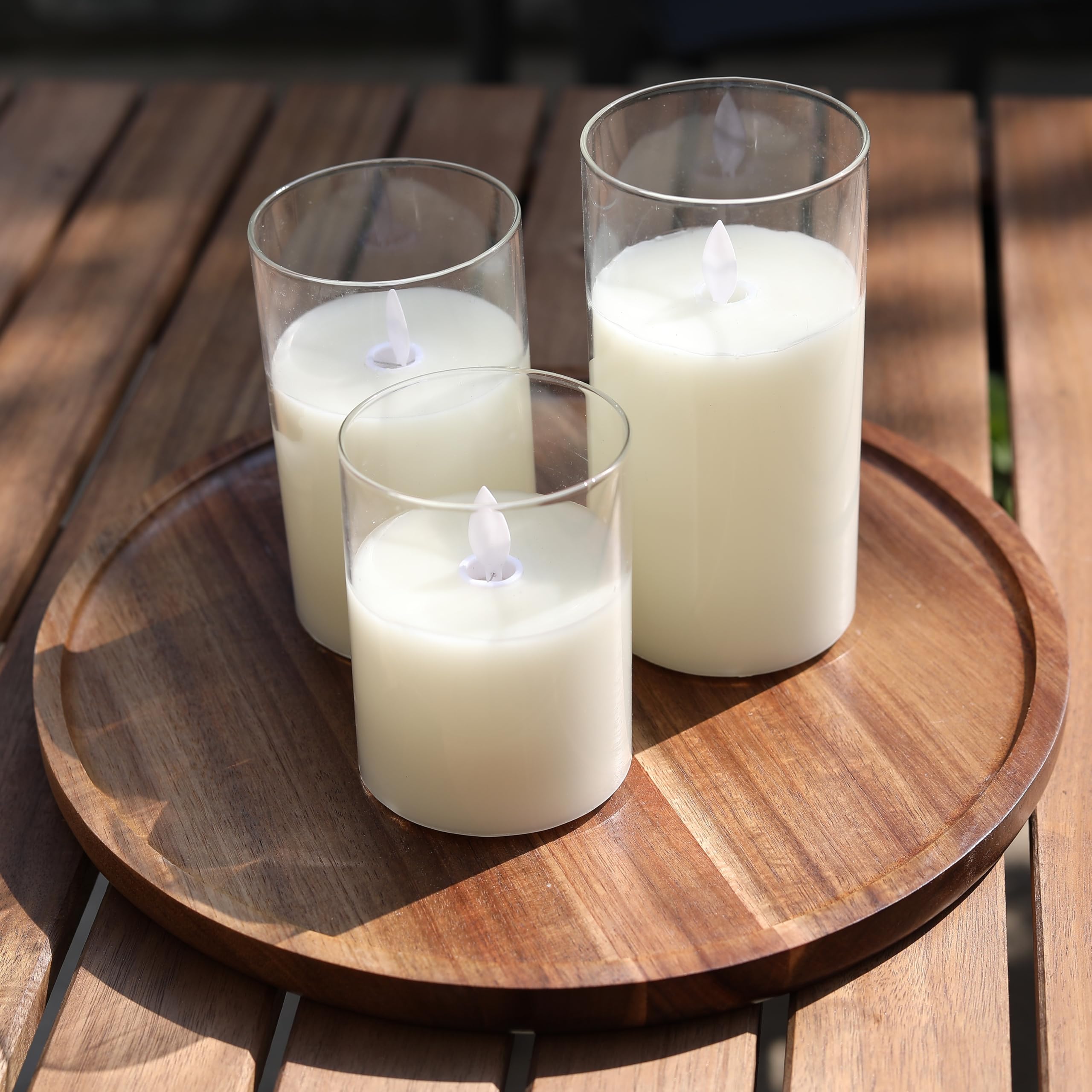 Tablett Rund aus Akazienholz, Serviertablett Holz, Charcuterie Brett, Dekorative Tablett für Couchtisch, Küche (35 x 35 x 2 cm)