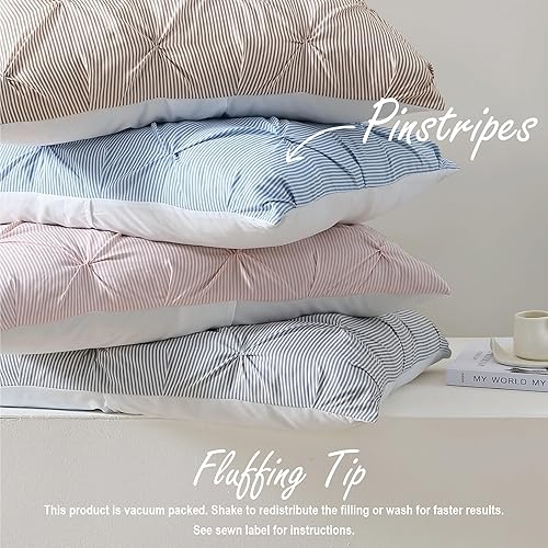 Miniatura 10 de Swift Home Juego de edredón alternativo de plumón de 3 piezas, color gris claro, tamaño KingCal King, con pompones para todas las estaciones,