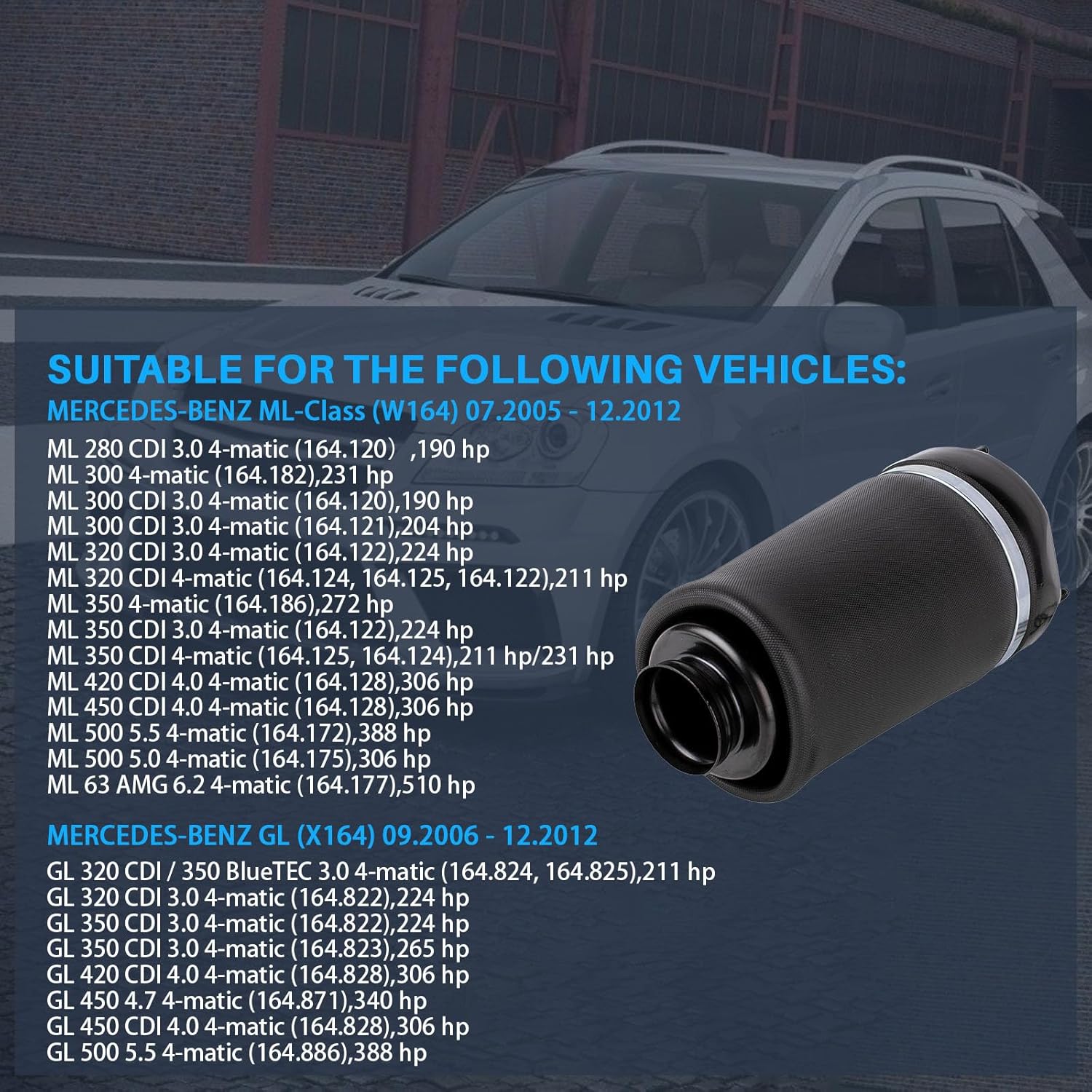 Légfüggesztés készlet komponensei