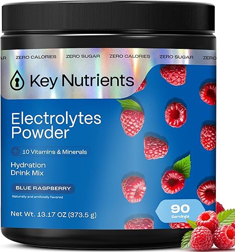 Miniatura 83 de KEY NUTRIENTS - Polvo de electrolitos, mezcla de bebida de limonada rosa fresca, polvo de hidratación, sin azúcar, sin calorías, sin gluten, polvo
